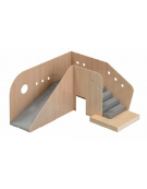 Scivolo ad angolo con tana-tunnel e pedana - cm 230x230x60/130h - CONFORME AI CAM