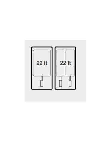 Friggitrice a gas, 2 vasche da 22+22 lt. su armadio chiuso cm 80x90xx85h