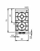 Cucina a gas da banco professionale per ristorante 2 fuochi - cm 40x73x28h