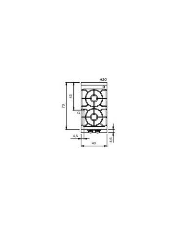 Cucina a gas da banco professionale per ristorante 2 fuochi - cm 40x73x28h