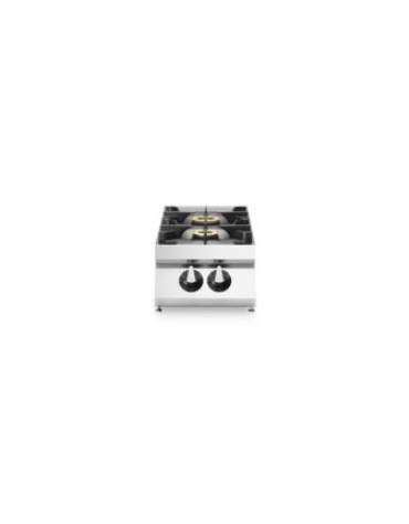 Cucina a gas 2 fuochi da banco con piano stampato - Potenza totale Kw 16 - cm 40x90x28h