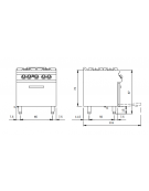 Cucina a gas professionale 4 fuochi con forno a gas GN 2/1 statico - Bacinelle smaltate - cm 80x73x87h