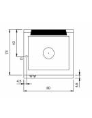 Tuttapiastra a gas da banco - 1 bruciatore da 9 kw - cm 80x73x28h