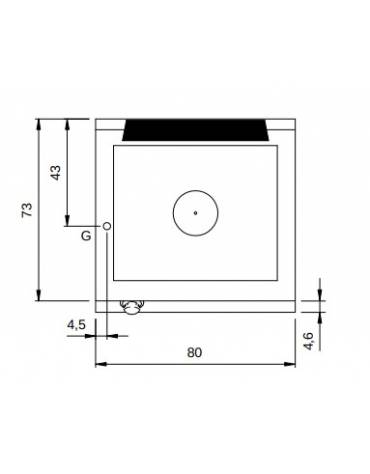 Tuttapiastra a gas da banco - 1 bruciatore da 9 kw - cm 80x73x28h