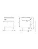 Tuttapiastra a gas su vano con 2 sportelli- 1 bruciatore da 9 kw - cm 80x73x87h