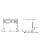 Piano di cottura a gas 4 fuochi + tuttapiastra con forno a gas e porta neutra - potenza totale 32,4 Kw - cm 120x73x87h