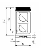 Cucina elettrica professionale 2 Piastre tonde - potenza 2 x 2,6 KW - cm 40x73x87h