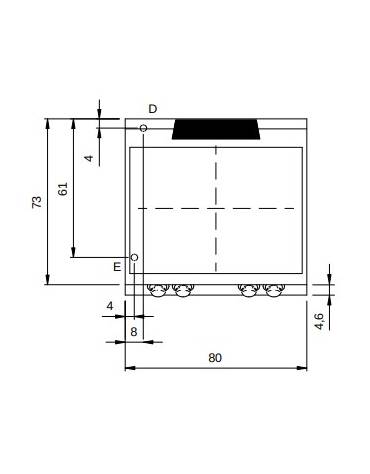 Tuttapiastra elettrico su vano con 2 porte - 4 zone cottura - potenza 4x2,5 kW - cm 80x73x87h