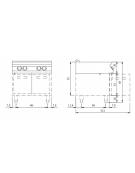 Cucina a induzione per ristoranti N° 4 Zone di cottura su mobile aperto  - Adatte a pentole fondo liscio -cm 80x73x87h