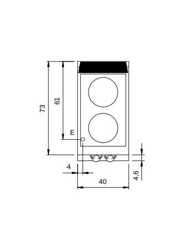 Piano di cottura elettrico a infrarossi da banco - 2 zone cottura - potenza 2x2,5 kW - cm 40x73x28h