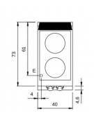 Piano di cottura elettrico in vetroceramica su vano con porta - 2 zone cottura - potenza 2x2,5 kW - cm 40x73x87h