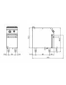 Cuocipasta a gas 1 vasca capacità 26 lt - potenza 10,5 KW - cm 40x73x87h