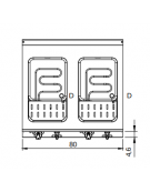 Cuocipasta elettrico 2 vasche capacità 26 + 26 lt - potenza totale 11,2 KW - cm 80x73x87h