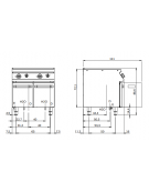 Cuocipasta elettrico 2 vasche capacità 26 + 26 lt - potenza totale 11,2 KW - cm 80x73x87h