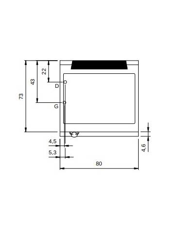 Bagnomaria a gas da banco - 2 vasche GN1/1 h15 - potenza totale 6 KW - cm 80x73x28h