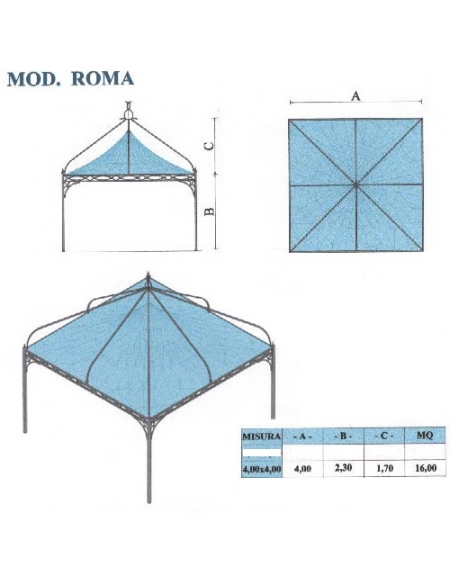 Roma quadrato lato metri 4