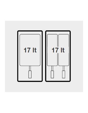 FRIGGITRICE A GAS A VASCA PULITA DA 2 VASCHE LT. 17+17 SU MOBILE - SCAMBIATORI ESTERNI ALLA VASCA - CM 80X73X87H