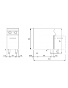 Friggitrice elettrica trifase su armadio chiuso, 2 vasche da 8+8 Lt - Potenza totale 14 Kw - cm 40x73x87h