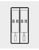 Friggitrice elettrica trifase su armadio chiuso, 2 vasche da 8+8 Lt - Potenza totale 14 Kw - cm 40x73x87h