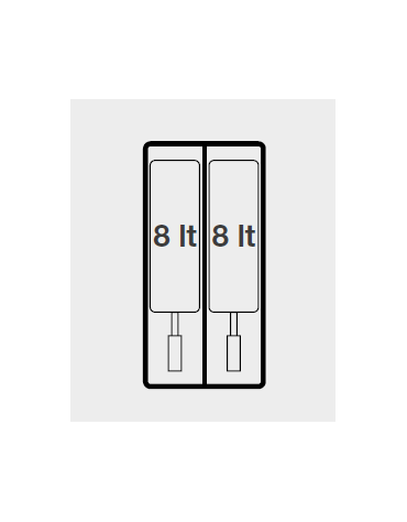 Friggitrice elettrica trifase su armadio chiuso, 2 vasche da 8+8 Lt - Potenza totale 14 Kw - cm 40x73x87h