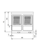 Friggitrice elettrica professionale 2 vasche capacità 17+17 lt. su armadio chiuso cm 80x73x87h