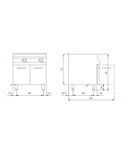 Friggitrice elettrica professionale 2 vasche capacità 17+17 lt. su armadio chiuso cm 80x73x87h