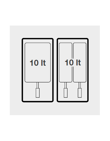 Friggitrice elettrica trifase da banco con 2 vasche da 10+10 Lt - Potenza totale 9 Kw - cm 80x73x28h