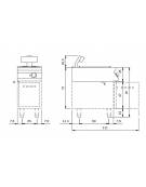 Scaldapatate elettrico bacinella GN 1/1 su armadio aperto - potenza 1 KW - cm 40x73x87h