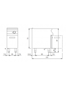 Friggitrice elettrica trifase su armadio chiuso,1 vasca da 13 Lt - Potenza 12 Kw - cm 40x73x87h