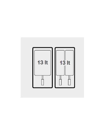 Friggitrice elettrica trifase su armadio chiuso, 2 vasche da 13+13 Lt - Potenza totale 24 Kw - Resistenze rotanti - cm 80x73x87h