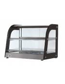 Vetrina calda da banco con vetri curvi - N° 2 ripiani - con Vaschetta Umidificazione -  illuminazione interna - cm 100x70x60h