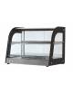 Vetrina calda da banco con vetri curvi - N° 2 ripiani - con Vaschetta Umidificazione -  illuminazione interna - cm 100x70x60h