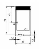 Fry Top a gas con piastra liscia cromata versione top da banco - potenza 7 Kw - cm 40x73x28h