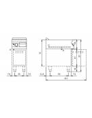 Fry top a gas piastra rigata cromata su armadio aperto - potenza 7 Kw - cm 40x73x87h