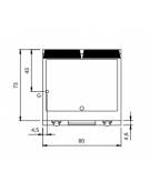 Fry top gas piastra 2/3 liscia e 1/3 rigata CROMATA su armadio aperto - potenza 14 Kw - cm 80x73x87h