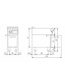 Fry Top elettrico su vano con porta, piastra singola liscia cromata - potenza totale 5,4 kW - cm 40x73x87h