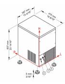 Fabbricatore produttore di ghiaccio a cubetti pieni 24Kg/24h