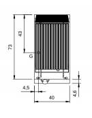 Griglia a pietra lavica a gas da banco - potenza 7,5 Kw - cm 40x73x28h