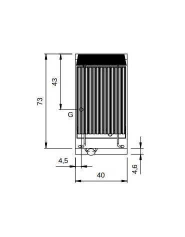 Griglia a pietra lavica a gas da banco - potenza 7,5 Kw - cm 40x73x28h