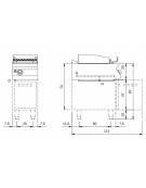 Griglia a pietra lavica a gas su armadio chiuso - potenza 7,5 Kw - cm 40x73x87h