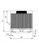 Griglia a pietra lavica a gas da banco - 2 zone di cottura - potenza totale 15 Kw -  cm 80x73x28h