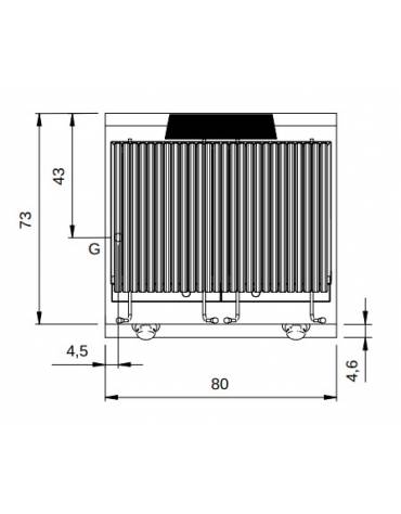 Griglia a pietra lavica a gas da banco - 2 zone di cottura - potenza totale 15 Kw -  cm 80x73x28h