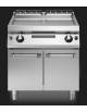 Fry Top a gas su vano con 2 porte, piastra doppia liscia cromata - potenza totale 21 kW - cm 80x90x87h