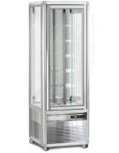 Vetrina espositiva verticale refrigerata con ripiani rotanti in vetro temeratura combinata mm 595x658x1810h