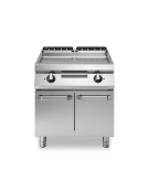 Fry Top elettrico su vano con 2 porte, piastra doppia liscia cromata - potenza tot.10,8 kW - cm 80x73x87h