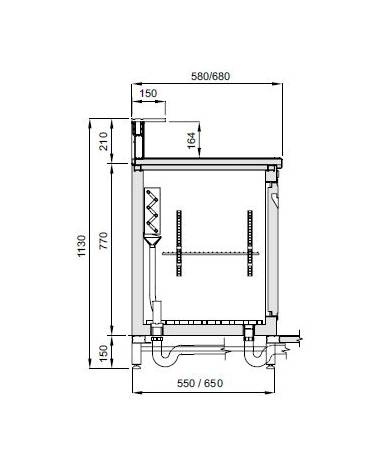 Banco bar refrigerato 4 sportelli motore interno da cm. 350