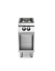 Cucina a gas 2 fuochi professionale su armadio aperto cm 40x73x87h - Bacinelle smaltate