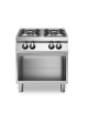 Cucina a gas 4 fuochi professionale su armadio aperto cm 80x73x87h - Bacinelle smaltate