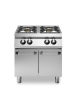 Cucina a gas 4 fuochi professionale su armadio chiuso con porte cm 80x73x87h - Bacinelle smaltate
