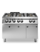 Cucina gas professionale 6 fuochi con forno a gas GN 2/1 statico e armadio neutro - cm 120x73x87h